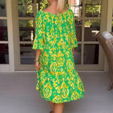 Robe à manches amples avec imprimé