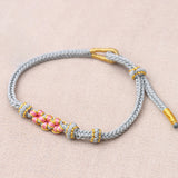 Bracelet tressé réglable Peach Blossom