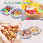 Récipients à encas à double compartiment avec couvercles