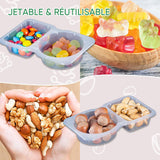 Récipients à encas à double compartiment avec couvercles