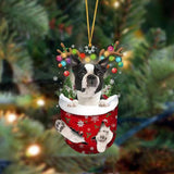 Ornement de Chien Mignon en Forme de Chaussette de Noël