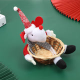 Figurine mignonne pour personnes âgées, panier à bonbons, pomme, ornement en bambou