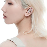 Boucles d'oreilles diamant avec étoile et lune