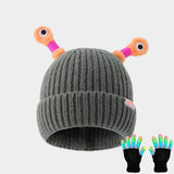 Chapeau en laine Petit monstre phosphorescent