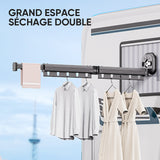 Séchoir à Linge Pliable Mural avec Ventouse