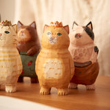 Ornement chaton sculpté en bois