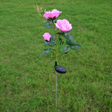 Fleur de rose solaire à 3 DEL