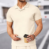 Nouveau polo à col en V gaufré d'été 2023