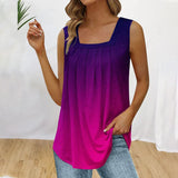 Débardeur à col carré en plumes et imprimé flora