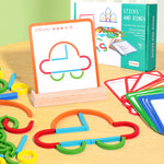 Jeu d'anneaux d'entraînement logique pour enfants Montessori