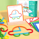 Jeu d'anneaux d'entraînement logique pour enfants Montessori