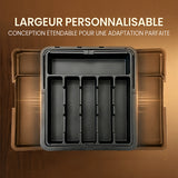 Plateau de rangement extensible et réglable pour ustensiles de cuisine