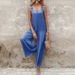 Combinaison en faux denim Tencel avec boutons au dos