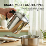 Pot à huile en acier inoxydable avec filtre