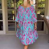 Robe à manches amples avec imprimé