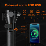 Lampe de poche tactique multifonction à énergie solaire