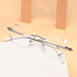 Lunettes de lecture sans monture anti-lumière bleue à la mode