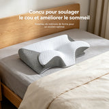 Oreiller en mousse à mémoire de forme pour douleurs cervicales