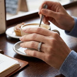 Bague tournante à une rangée de diamants