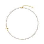 Collier croisé avec perles