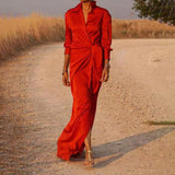 Robe à manches longues avec lacets