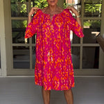 Robe à manches amples avec imprimé