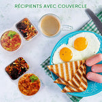Récipients à encas à double compartiment avec couvercles