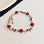 Ensemble de bijoux élégant avec collier et boucles d'oreilles en forme de fleur de rose