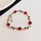 Ensemble de bijoux élégant avec collier et boucles d'oreilles en forme de fleur de rose