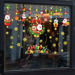 Autocollants de fenêtre de Noël, décoration réutilisable double face