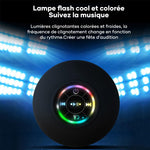 Mini Haut-parleur Bluetooth de douche à ventouse étanche avec lumière Led
