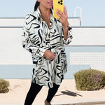 Chemise oversize à imprimé abstrait