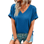 T-shirt à col en V avec boutons