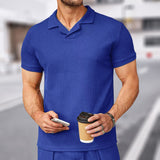 Nouveau polo à col en V gaufré d'été 2023