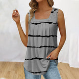 Débardeur à col carré en plumes et imprimé flora