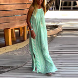 Robe longue imprimée dos nu Test