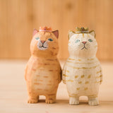 Ornement chaton sculpté en bois