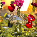 Vase à bourgeons champignon en verre fait main