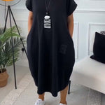 Robe simple à manches courtes avec impression de lettres