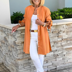 Vestes chemises longues unies en coton