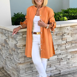 Vestes chemises longues unies en coton