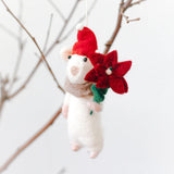 Décoration en feutre pour souris à fleurs