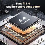 Casque d'écoute Clip-On à écran tactile LCD couleur Bluetooth 5.4 sans fil