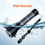 Lampe de poche tactique multifonction à énergie solaire