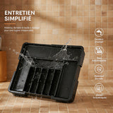 Plateau de rangement extensible et réglable pour ustensiles de cuisine