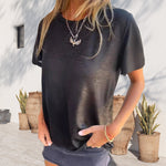 T-shirt à manches courtes avec feuille d'or