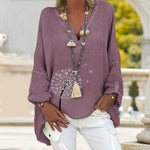 Chemise grande taille en coton lin Dandelion