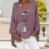 Chemise grande taille en coton lin Dandelion