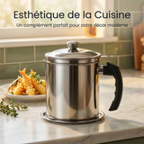 Pot à huile en acier inoxydable avec filtre