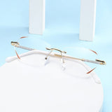 Lunettes de lecture sans monture anti-lumière bleue à la mode